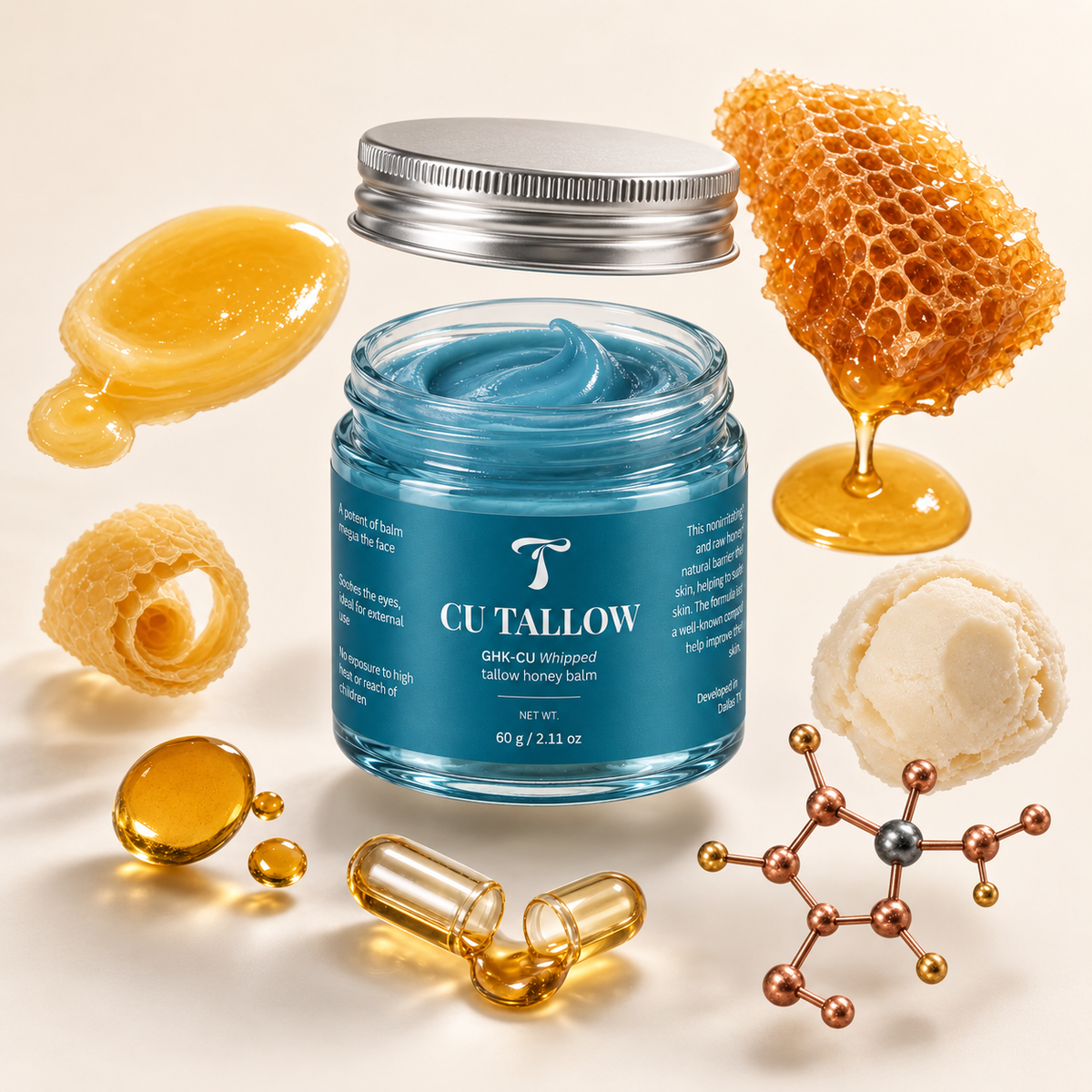 Curivea® GHK-Cu Peptide Tallow Balm (1%)