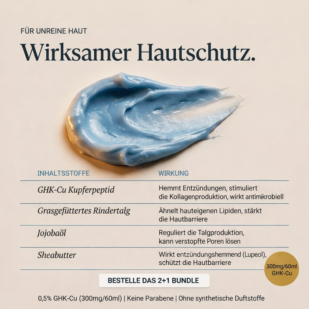 Curivea® — Tallow-Balsam mit Kupferpeptiden | Für unreine Haut